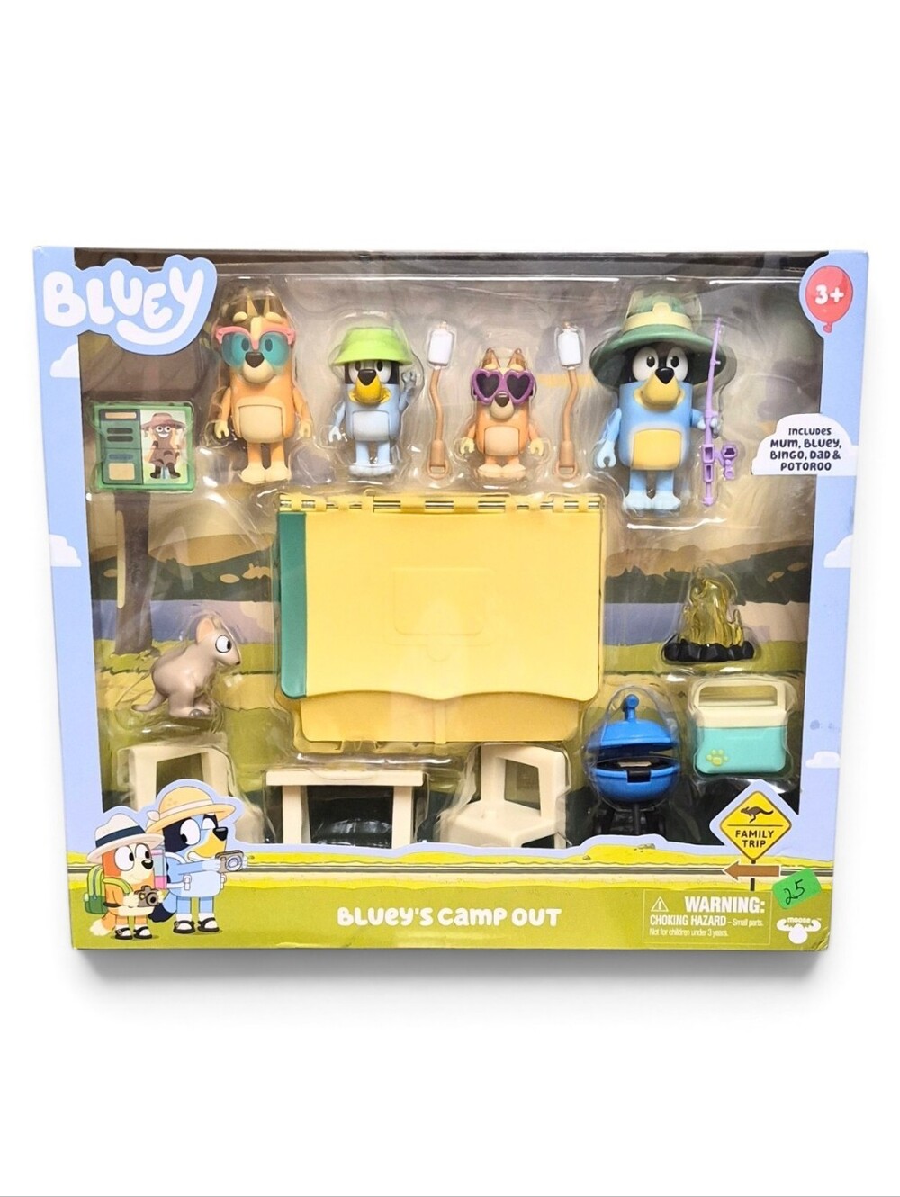 Bluey Camp Out Playset - Yellow & Blue NIB